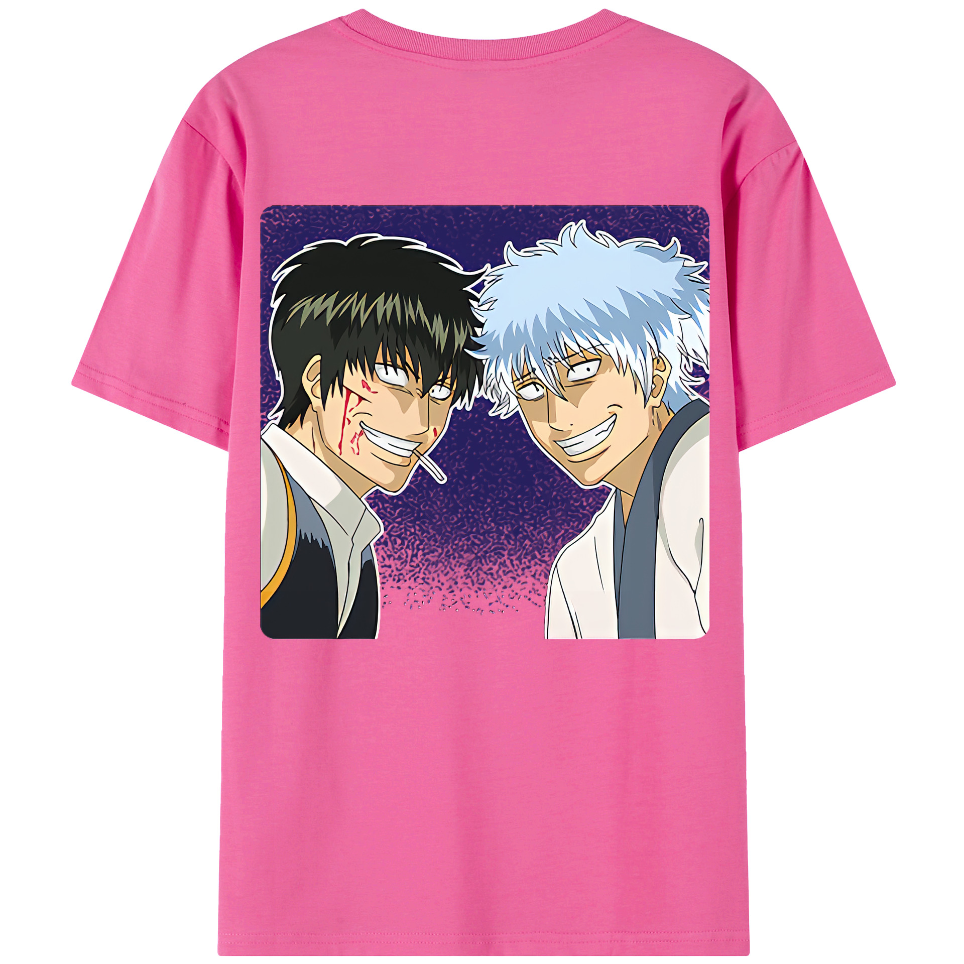 （画像用） ぎんたま 坂田銀時（さかたぎんとき） 神楽 志村新八（しむら しんぱち） GINTAMA Sakata Gintoki Kagura Shimura Shinpachi レディース半袖Tシャツ(バックプリント)